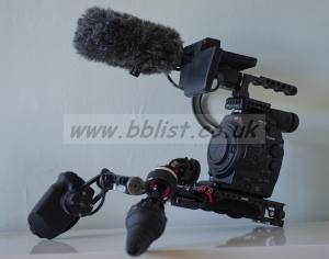 Canon C300 EF shoulder mount kit Rig without hood/loupe