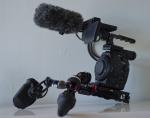 Canon C300 EF shoulder mount kit Rig without hood/loupe